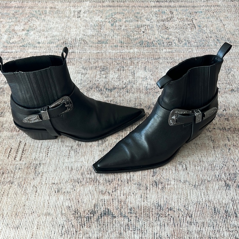 Anine Bing Rochelle Black Leather Boots size 40/size 10 with box.